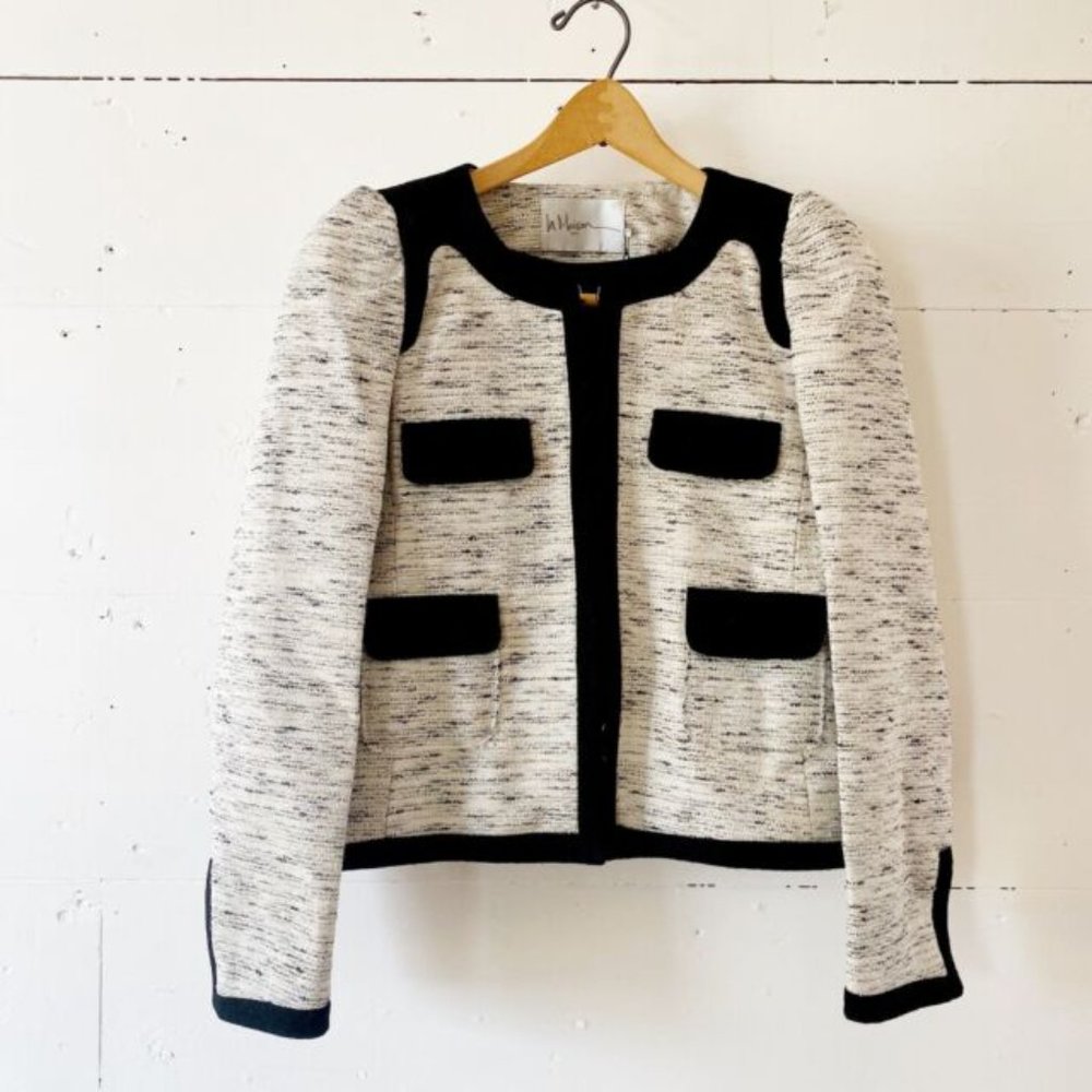 La Maison Blue & White Boucle Jacket